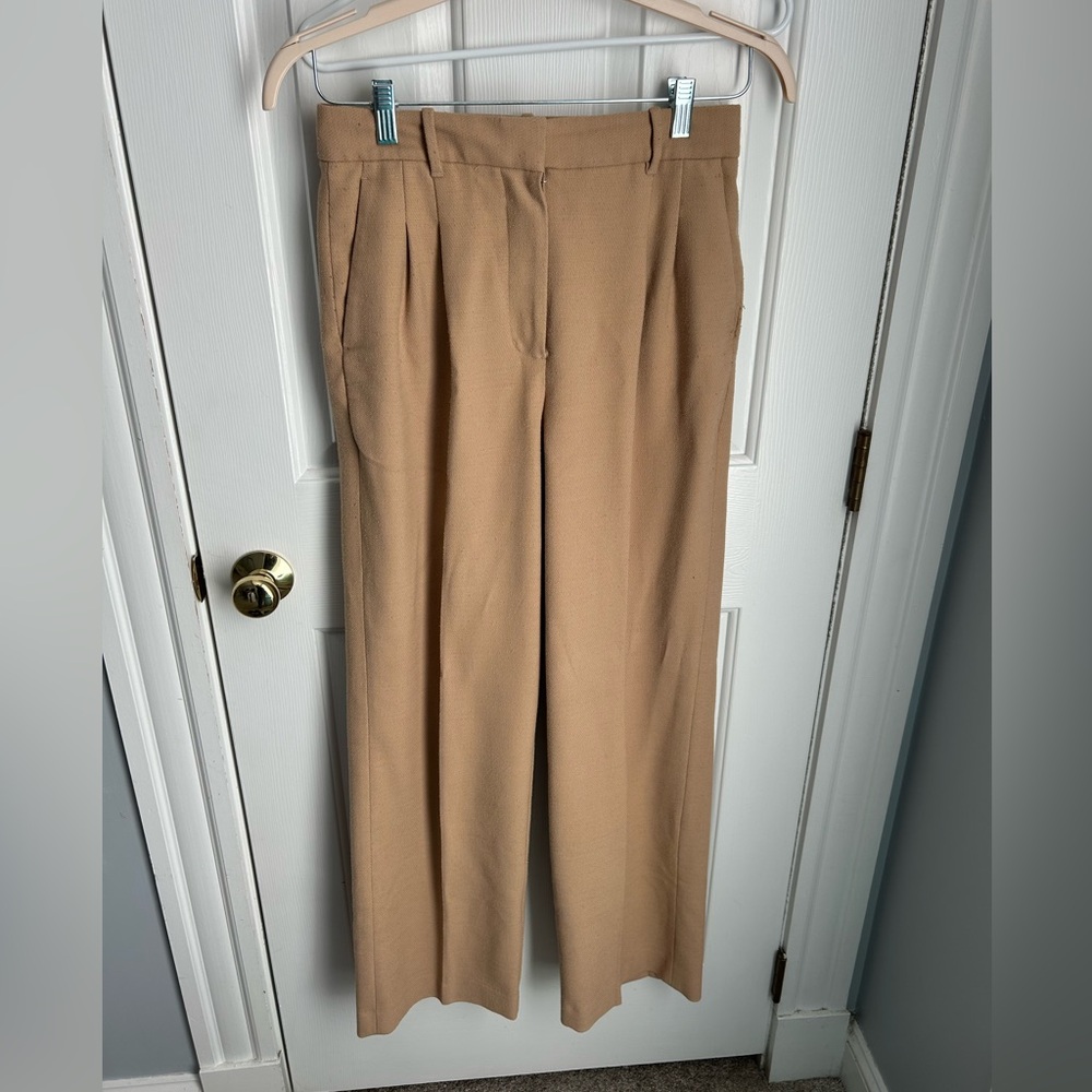 Aritzia Tan Wide-Leg Pants
